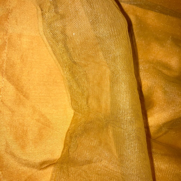 Girls 7/8 Last Leaf Fall Dress Golden Yellow Honey Dress Sheer Ribbed - Picture 7 of 14